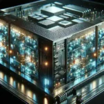 "Server CPU baru Intel yang dioptimalkan untuk AI Generatif, menampilkan desain modern dan teknologi canggih, dipamerkan dalam acara teknologi terbaru."